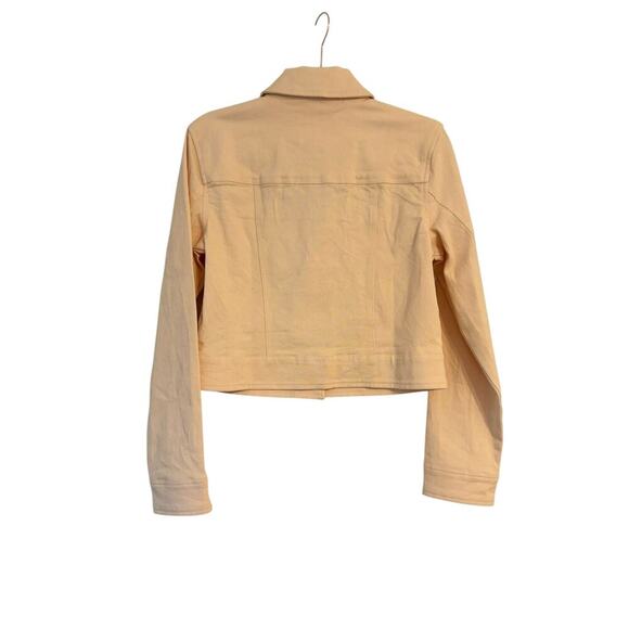 Avec Les Filles By Anthropologie Peach Denim Jacket Size 2 NWT - Picture 3 of 5